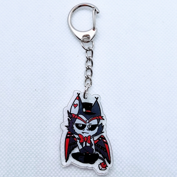 Hazbin Hotel Keychains! Adam Alastor Angel Husk Lucifer SirPentious ValentinoVox - Picture 5 of 9